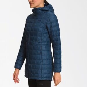 NWT The North Face ThermoBall Parka - blue quilted cinched waist cozy puffer